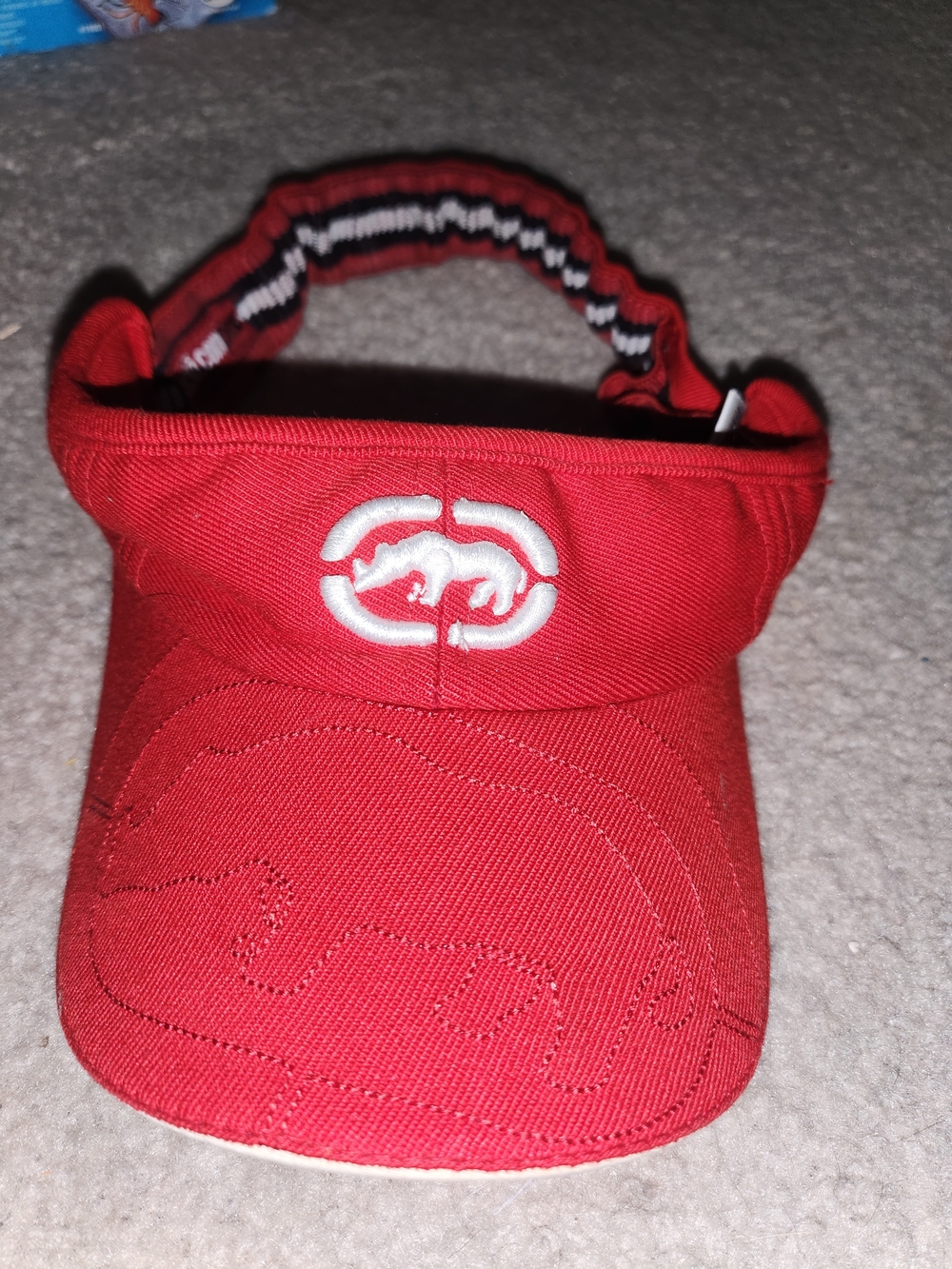 Red Ecko Visor Cap with Embroidered Logo 2000s
